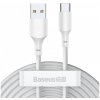 Baseus Simple Wisdom Data kábel USB na USB-C 5A 1,5m, 2ks, biely TZCATZJ-02