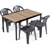 Súprava záhradného nábytku Rowen 4+1 jaseň-grafit
