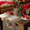EUROFIRANY VIANOČNÝ GOBELÍNOVÝ BEHÚŇ NA STÔL MERRY2 40X100 CM VZOROVANÁ
