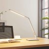Stolná LED lampa Lucande Nicano, sivá, kov, tlmená. - 9621659