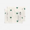 Goldea prestieranie 100% bavlna plátno - srdiečka na slonovej kosti - 2ks 30 x 40 cm