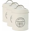 Excellent Houseware Súprava plechových dóz na potraviny 11 x 16 cm, 3 ks, krémová, S