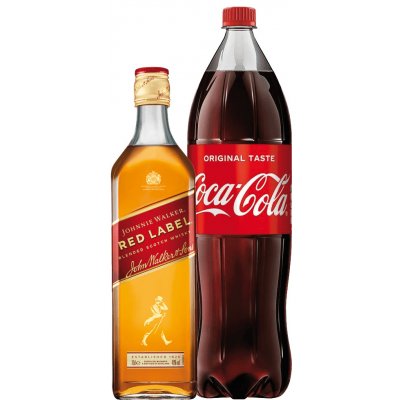 Johnnie Walker Red Label 40% 0,7 l (darčekové balenie Coca-Cola 1,75 l)