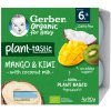 Gerber Organic Rastlinný Dezert Mango a Kiwi s kokosovým mliekom 4 x 90 g
