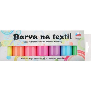 Kreativ Colour Farby na svetlý textil svietiace v tme sada 7 farieb 20 g +  2 šablóny 6,5 x 2 cm od 9,58 € - Heureka.sk