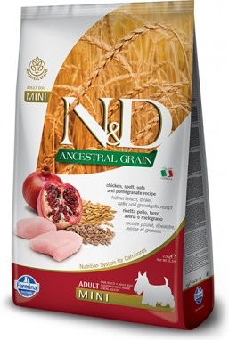 N&D Ancestral Grain Low Grain Adult MINI chicken and pomegranate 7 kg