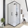 Sprchový kút s rohovým vstupom Aurlane Factory Black Eclipse 90 cm farba rámu čierna dekor skla číre sklo