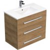 Kúpeľňová skrinka s umývadlom SAT Cube Way 80x76,5x46 cm Hickory dub CUBE46803DHMOD