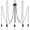 Sollux Sollux SL.0371 - Luster na lanku EDISON 5 5xE27/60W/230V pavúk čierna SLX0244 + záruka 3 roky zadarmo + záruka 3 roky zadarmo