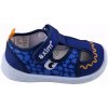 Detské chlapčenské papuče tmavomodré Axim 25422 na suchý zips, kožená vložka, veľkosť 22