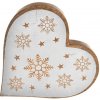 InDecor Vianočné srdce z mangového dreva White 25 x 4 x 25 cm