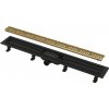 Alcadrain APZ10BLACK-950BRASS - Podlahový žľab s okrajom pre perforovaný rošt, mosadz