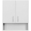 Bianca Plus 60 Nástenná skrinka s 2 dvierkami, otvorené dno, vysoký lesk biela