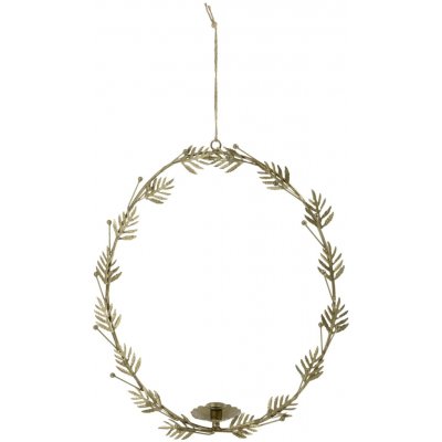 Chic Antique Nástenný svietnik Wreath Antique Brass
