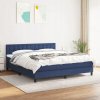 Posteľný rám boxspring s matracom modrý 160x200 cm látka