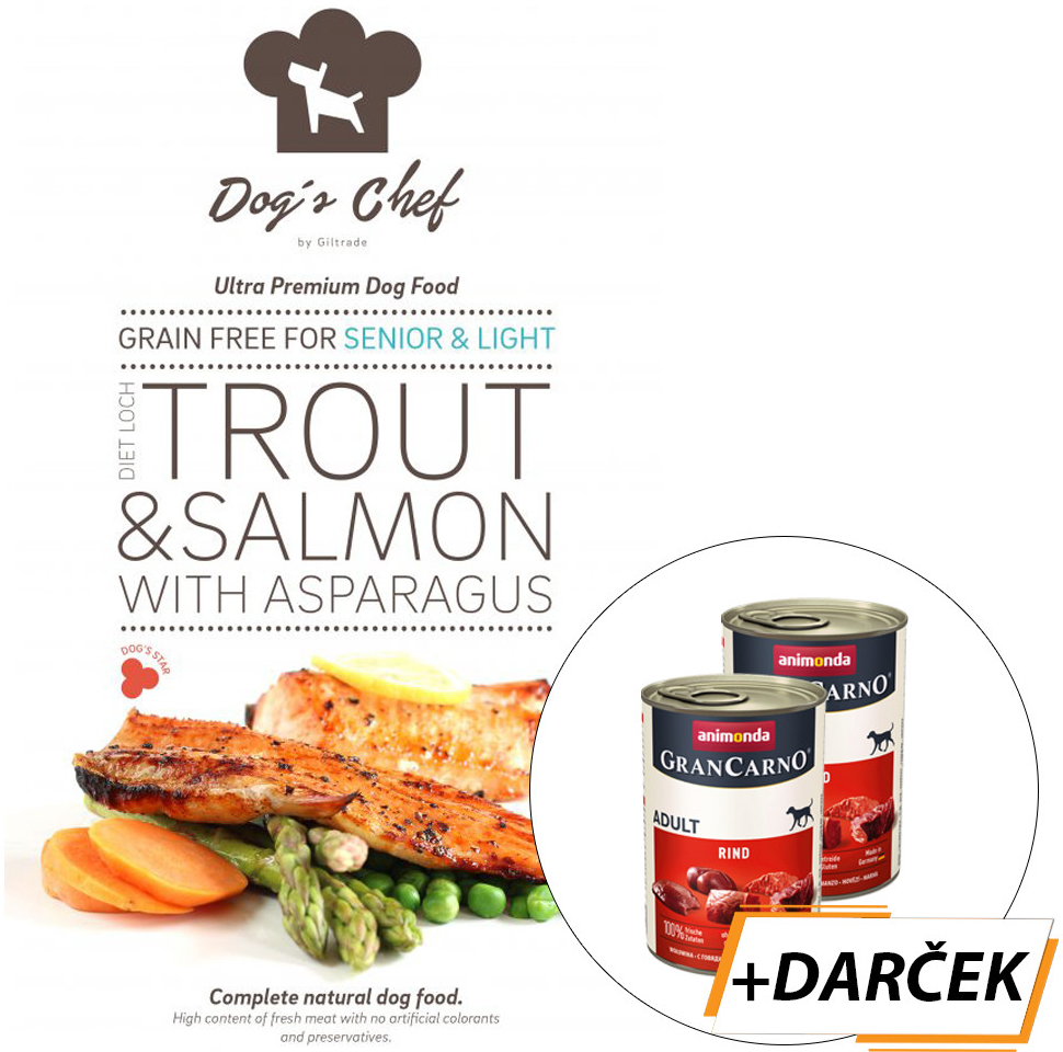 Dog´s Chef Diet Loch Trout & Salmon with Asparagus 15 kg
