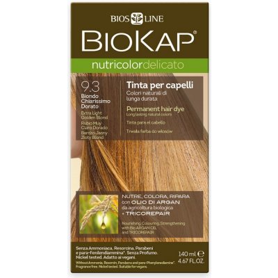 Biosline Biokap farba na vlasy 9.30 Blond zlatá Extra světlá 140 ml