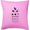Očný test zvieratká - Vankúš 50x50 - 50x50 - Iba poťah ( Ružová )