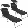 tectake 403416 2 plážové ležadlá chloé - čierna
