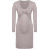 BELLYBUTTON MATERNITY tehotenské tehotenské šaty midi s dlhým rukávom sivé, veľkosť XL