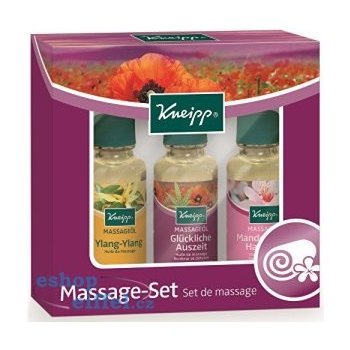 Kneipp masážnych olejov 3 x 20 ml Masážní olej Mandlové květy 20 ml + Masážní olej Divoká růže 20 ml + Masážní olej Ylang-ylang 20 ml darčeková sada