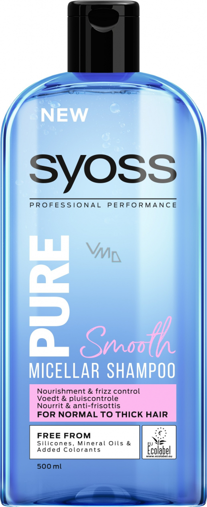 Syoss Pure Smooth šampón pre normálne až hrubé vlasy 500 ml