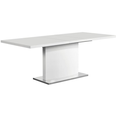 Kondela Rozkladací jedálenský stôl, biela vysoký lesk HG, 160-200x90 cm, KORINTOS 0000248976