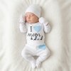 Baby Nellys Súprava pre bábätko I love mom and dad modrá Veľkosť: 56
