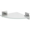 Sapho X-SQUARE sklenená polica rohová, štvrťkruhová 200x200mm, chróm/mliečne sklo SPH XQ009-01
