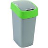 Odpadkový kôš s výklopným vekom, na triedenie odpadu, plastový, 50 l, CURVER, zelená/sivá