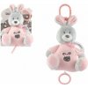 Teddies Zajac naťahovací hrací strojček plyš 15x21cm ružový na karte v sáčku 0+ 56800189