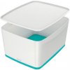 LEITZ Úložný box s vekom Leitz MyBox, veľkosť L biela/ľadovo modrá