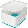 Leitz Úložný box s vekom MyBox, veľkosť L biela/ľadovo modrá Leitz
