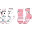 Hello Kitty Dievčenské ponožky ružové / biele