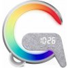 IMMAX LED relaxační lampička FLAMINGO/ Qi nabíjení/ budík/ RGB/ 300lm/ USB výstup/ BT 5.1/ stříbrná
