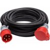 Solight predlžovací prívod – spojka, 15 m, 400 V/16 A, čierna, kábel gumový H05RR-F 5G 2,5 mm2 PS62-16A
