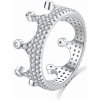 MOISS Luxusný strieborný prsteň so zirkónmi Kráľovská korunka R00021 54 mm