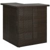 vidaXL Rohový barový stolík hnedý 100x50x105 cm polyratanový