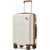Kabínový škrupinový kufor 31 L - Geometrický vzor - ABS+PC - Supercase - béžová