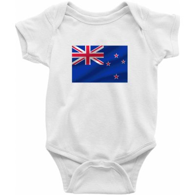 Nový Zéland Vlajka obdĺžnik Dojčenské body krátký rukáv biele