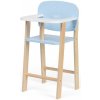 Tidlo Dřevěná židlička na krmení panenek modrá