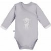 Eevi Body rozopínacie s dlhým rukávom NEWBORN šedé - 56