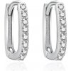 Agato Stříbrné oválné náušnice se zirkony AGT-E144KW