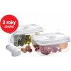 STATUS Tritan 3-dielny set veľkých vákuových dóz 178651, biela