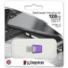Kingston USB flash disk OTG, USB 3.0, 128GB, Data Traveler microDuo3 G2, strieborno-fialový, DTDUO3CG3/128GB, USB A / USB C