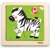 Viga Detské drevené puzzle Viga zebra 4 diely