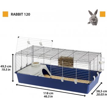 Ferplast Rabbit 120 Klietka pre zajace a morčatá 118 x 58,5 x 49,5 cm