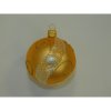ONREX Vianočná ozdoba sklenená guľa zlatá špirály pr. 7 cm