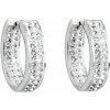 Strieborné náušnice kruhy s kryštálmi Swarovski biely kruh 31120.1