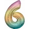 Balón Amscan číslica 6 dúhový 60 x 86 cm